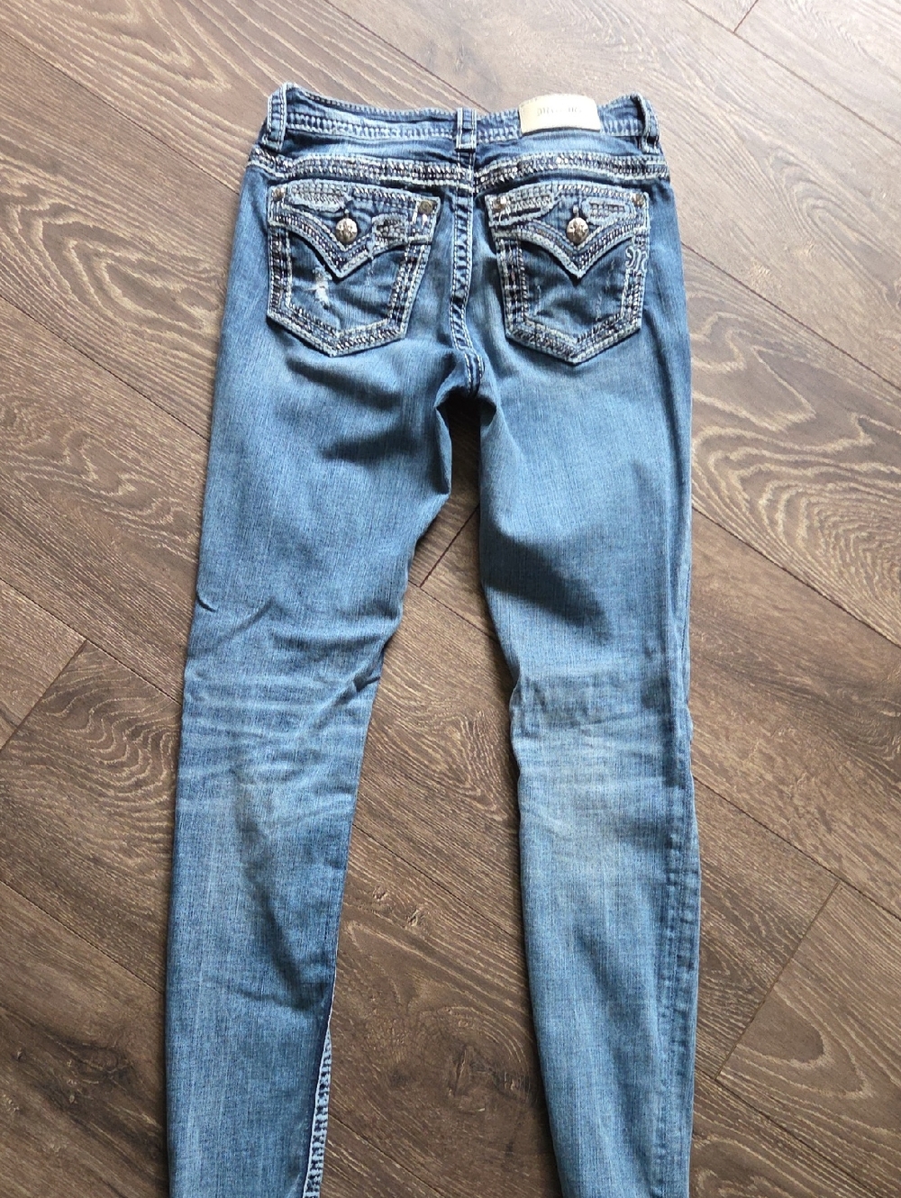 Miss Me Light Blue Embellished Back Pocket Skinny Jeans